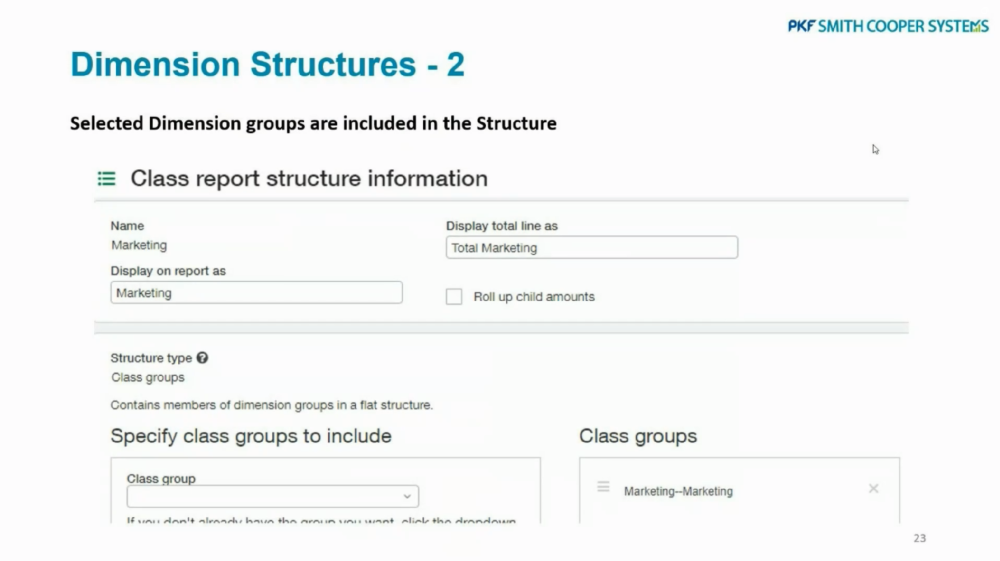Sage Intacct dimension structures