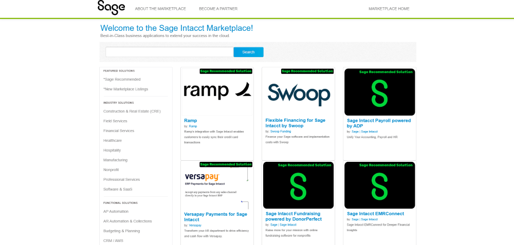 Sage Intacct Marketplace