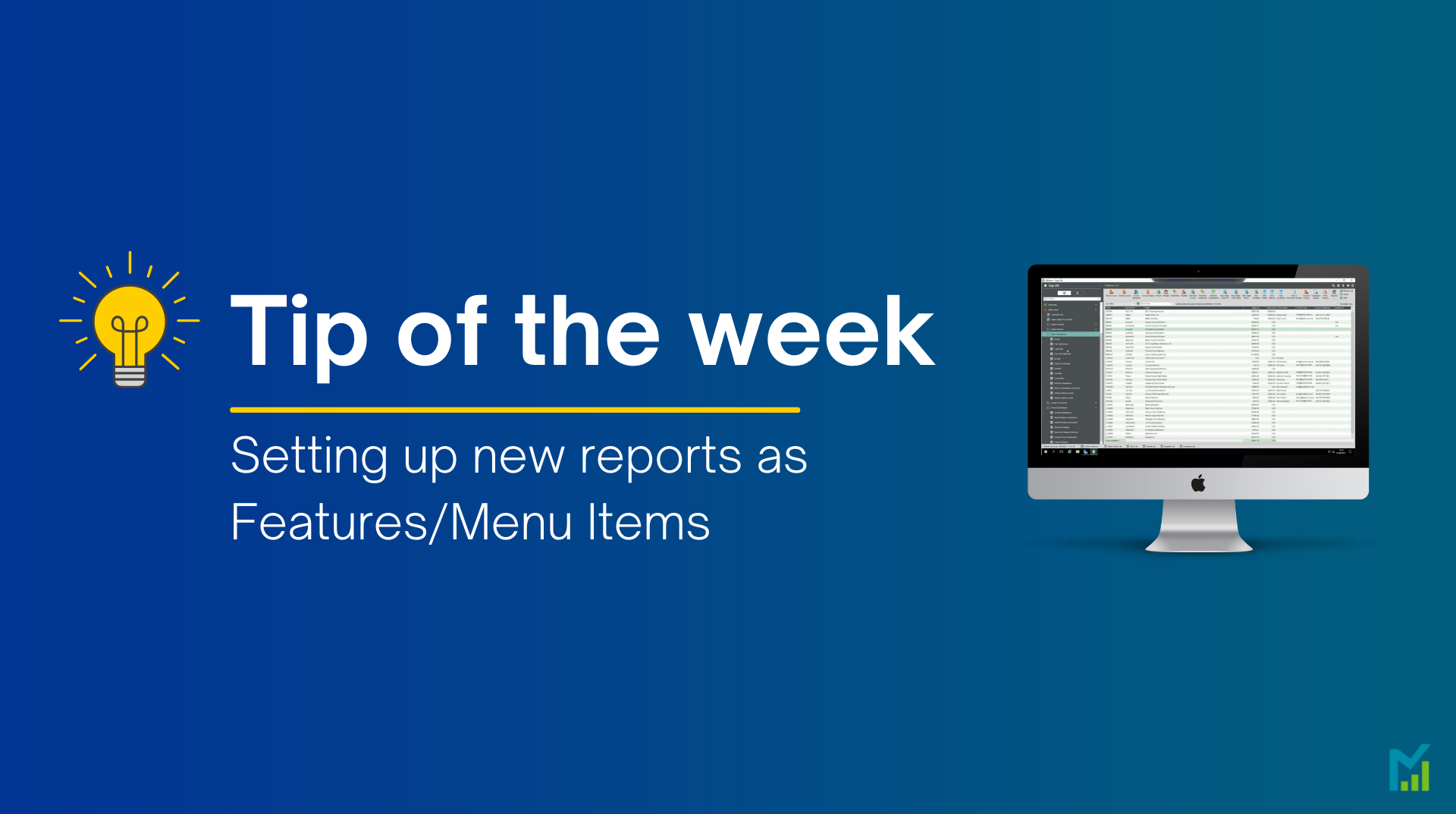 Setting up new reports as Features/Menu Items