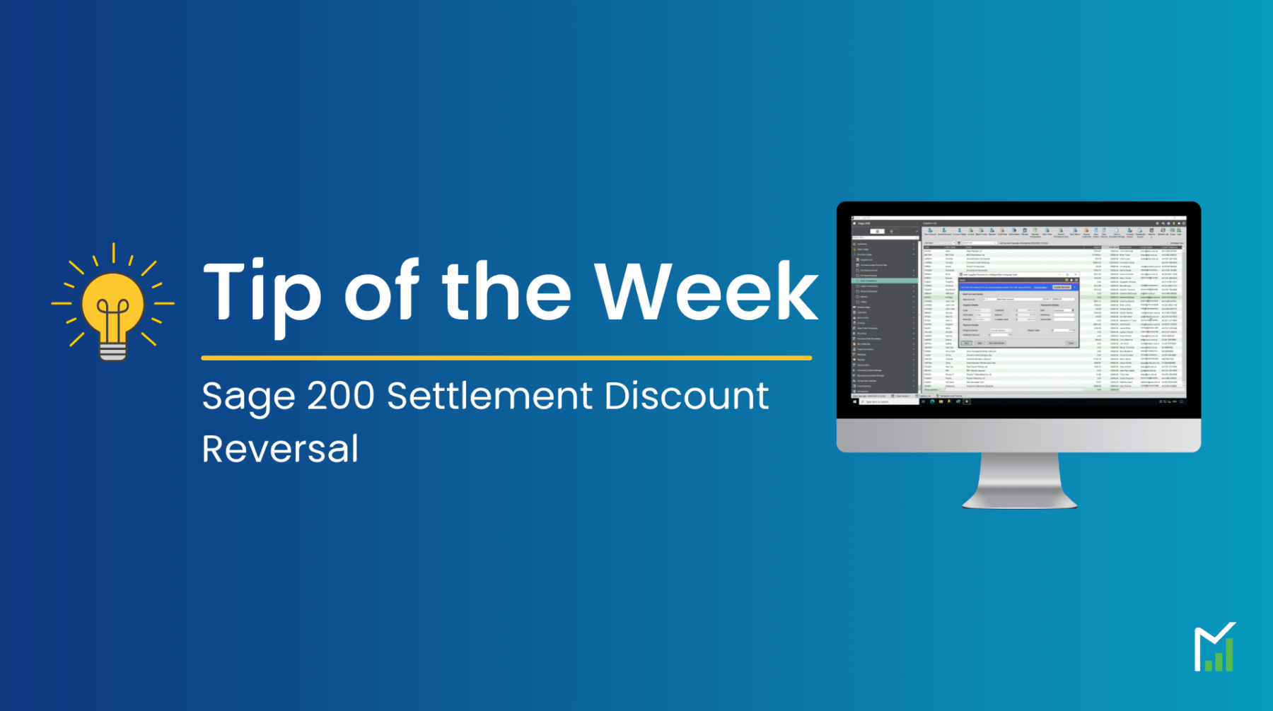 How to undo a settlement discount in Sage 200