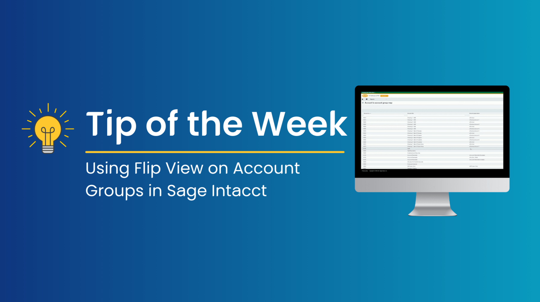 TOW Intacct Flip View on Account Groups