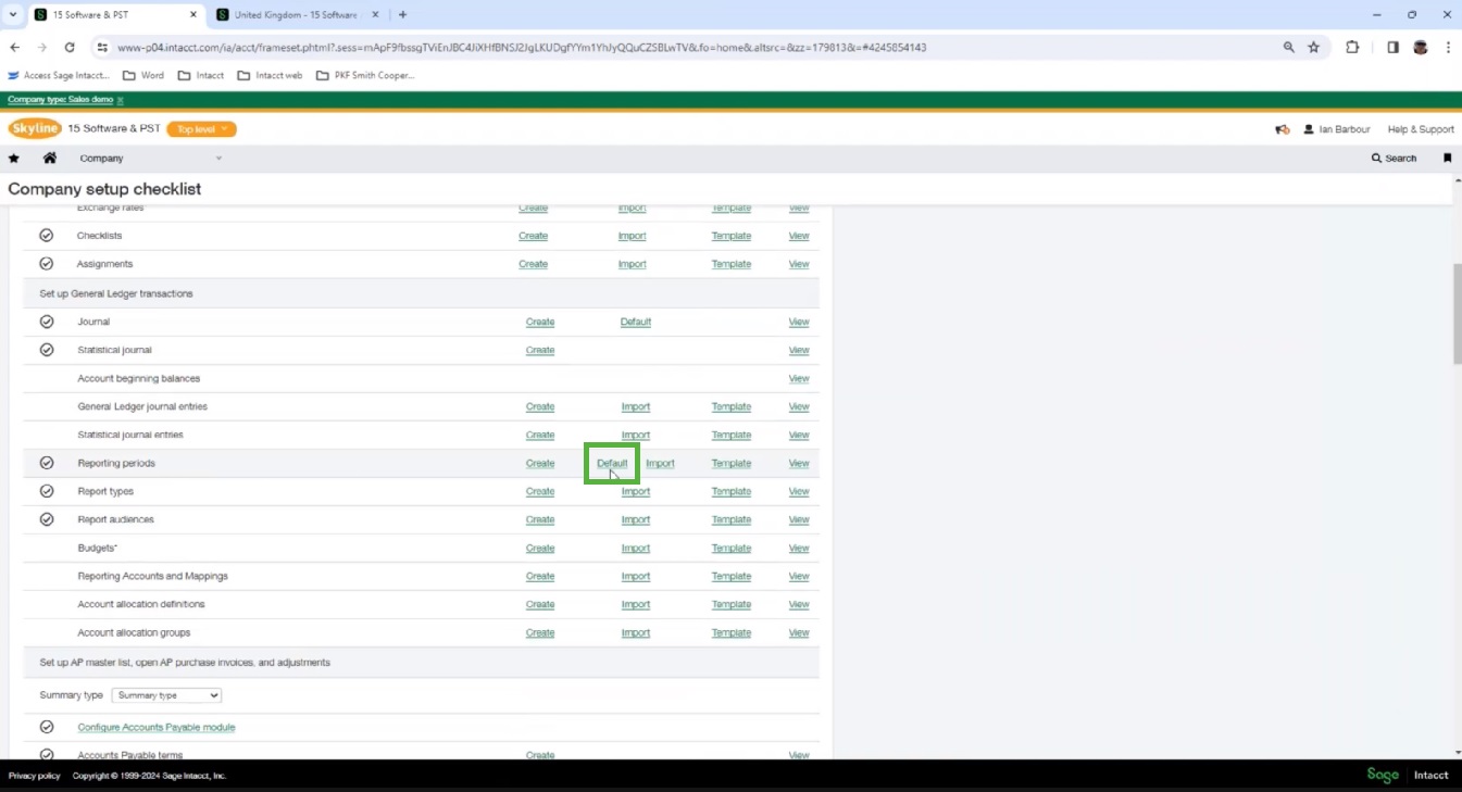 Restore default reporting periods