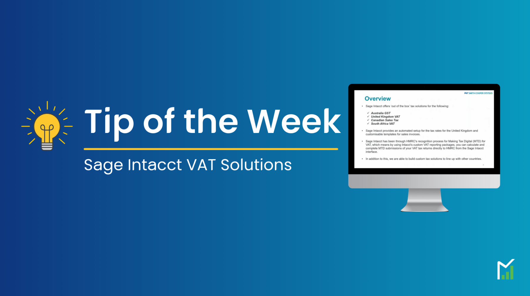 Tip of the week Sage Intacct VAT solutions